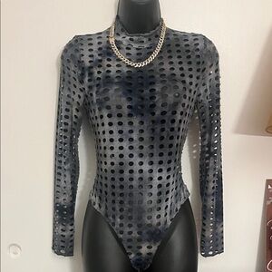 Elegant Black and Gray Women's Bodysuit